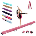 FBSPORT 270cm Folding Gymnastics Balance Beam – Suede Floor Beam for Kids