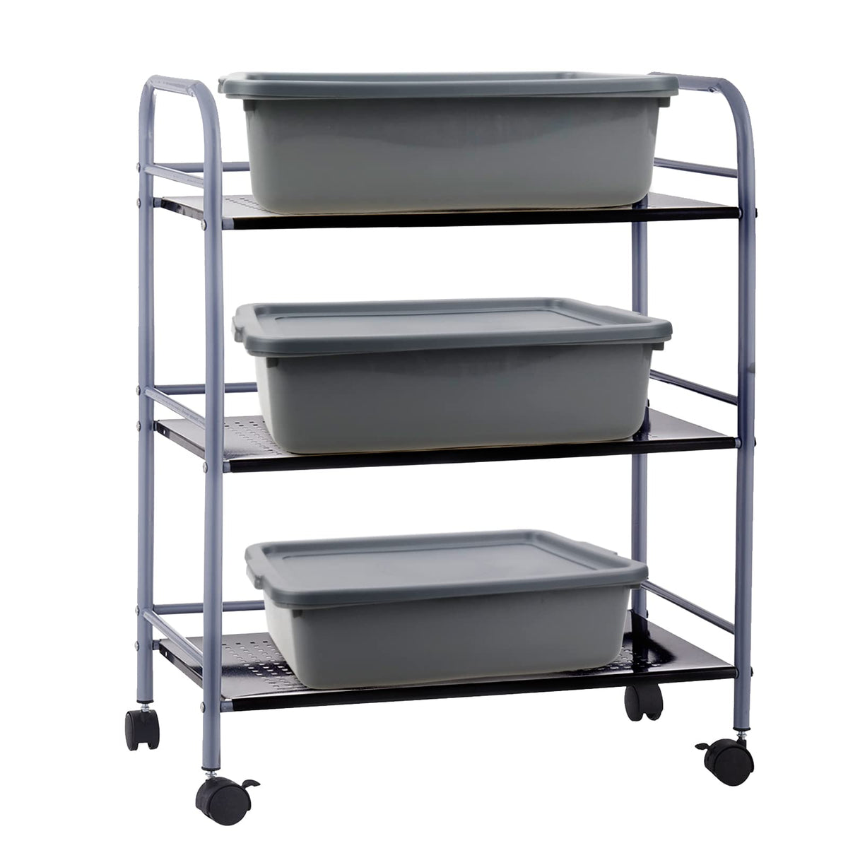Begale 3-Pack Washing Up Bowl with Lid, Plastic Bus Box, 13 L, Grey
