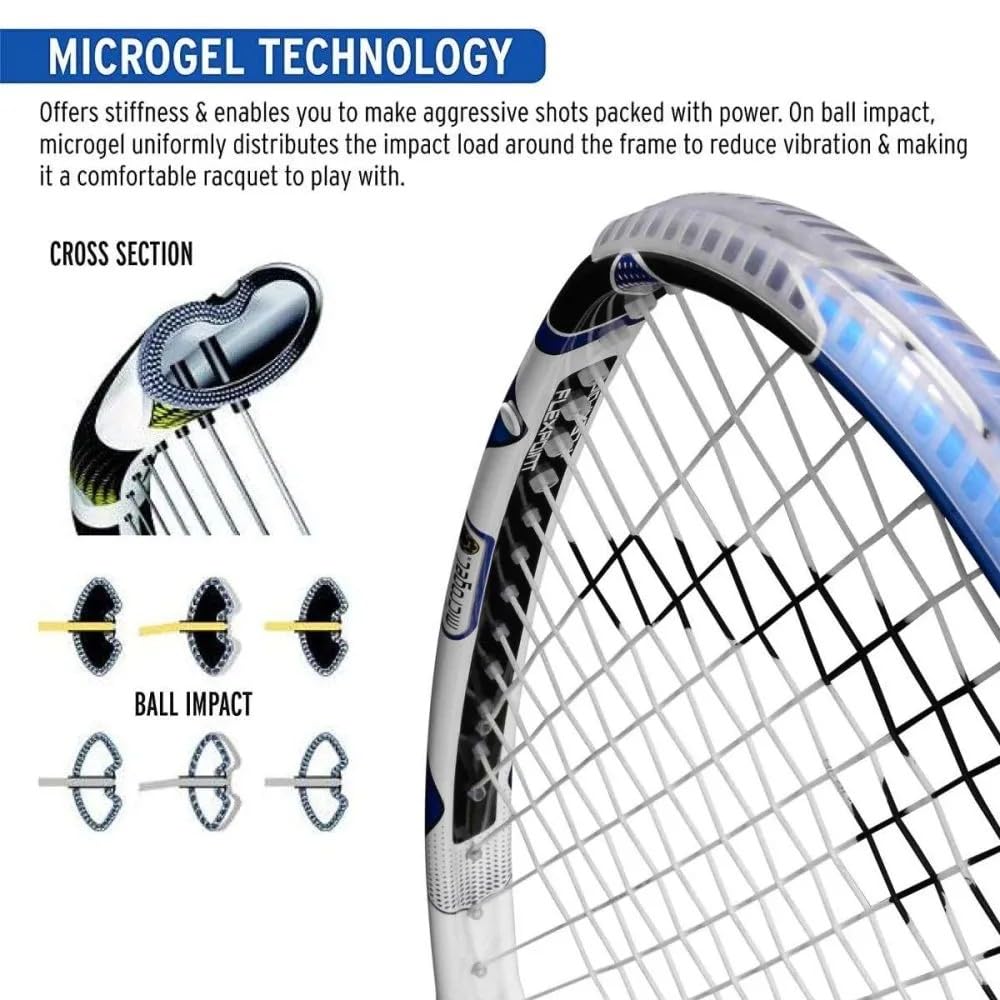 HEAD Microgel 125 Squash Racquet – Head Heavy 125g Frame - Blue/White