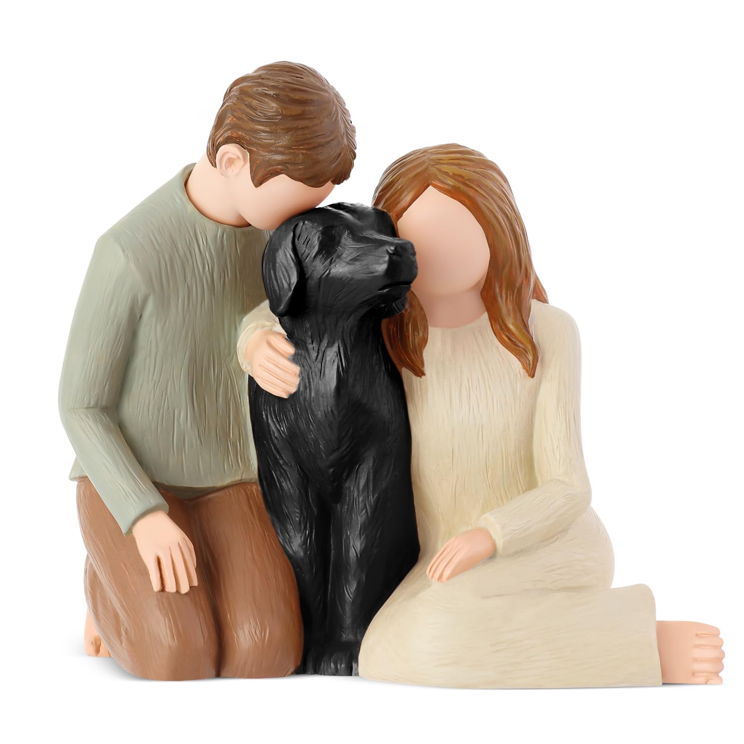 Carracci Black Dog Memorial Figurine – Resin Couple & Pet Sympathy Gift