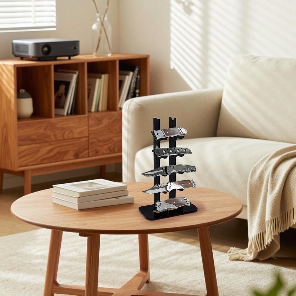 UNICRAFTALE 1 Set 5-Tier Acrylic Knife Display Stand Pocket Knife Holder for EDC - image 5