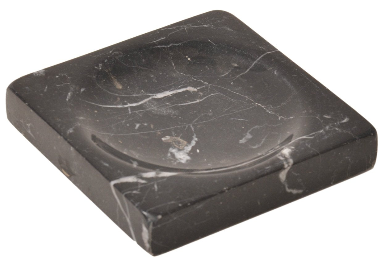CraftsOfEgypt Black Marble Soap Dish – Polished Natural Stone Holder