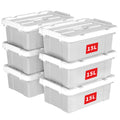 Cetomo 15L*6 Storage Boxes, Carry Plastic Storage Box with Lids, Organizing Container with Handle and Secure Latching Buckles, Stackable, Nestable - image 1