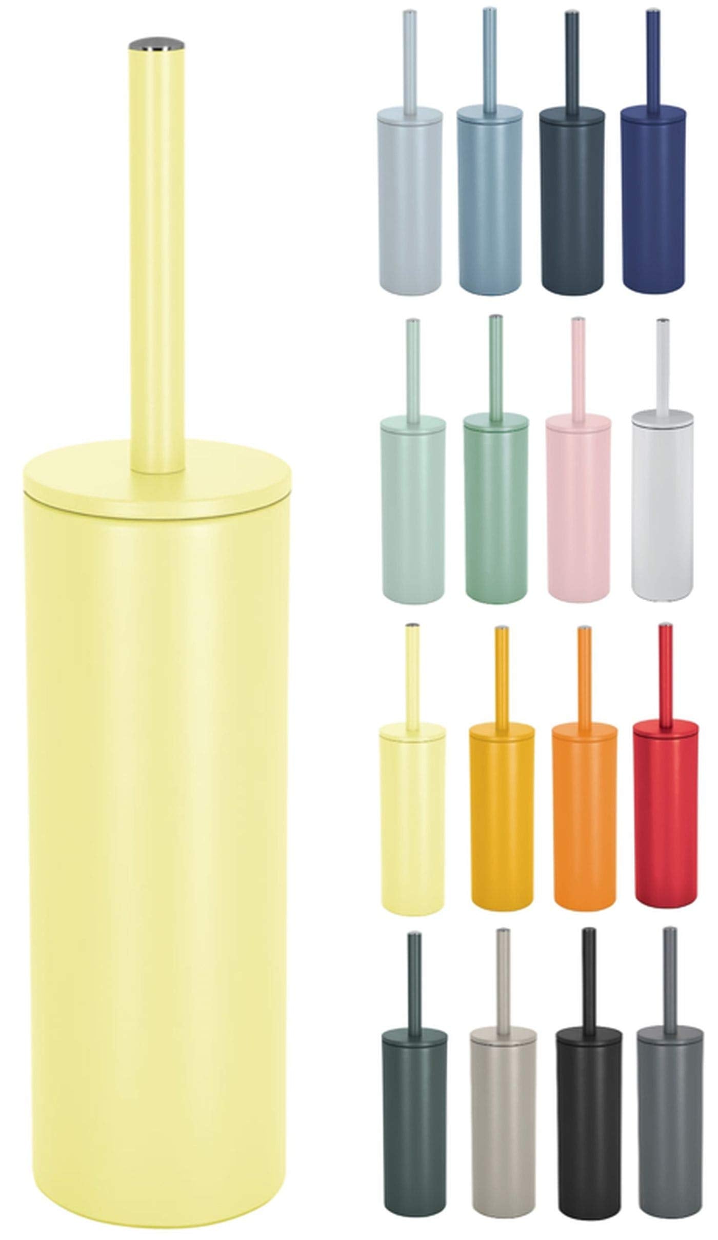 Spirella Akira Matte Yellow Toilet Brush with Stainless Steel Holder