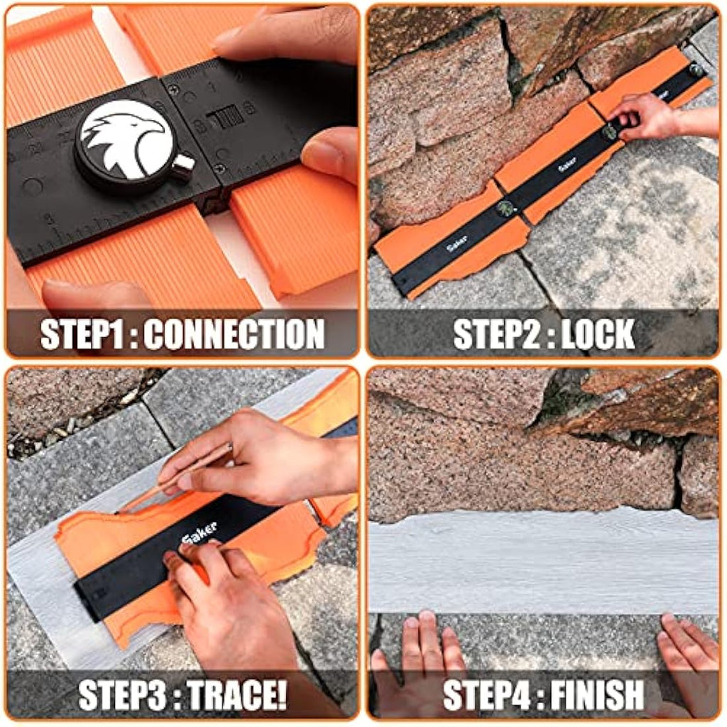 Saker 10-Inch Connectable Contour Gauge with Lock | Woodworking Tool