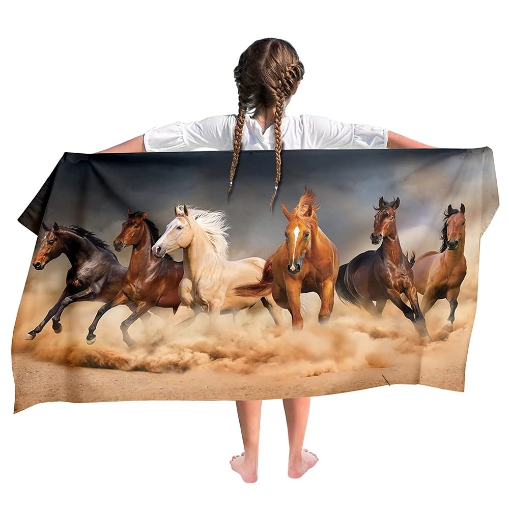 Quick Drying Microfiber Bath Towel – Sand Free Horse Design
