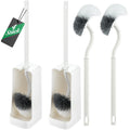 SUIXI Angled Toilet Brush Set - 40cm Long Handle Scrubber (4 Pack)
