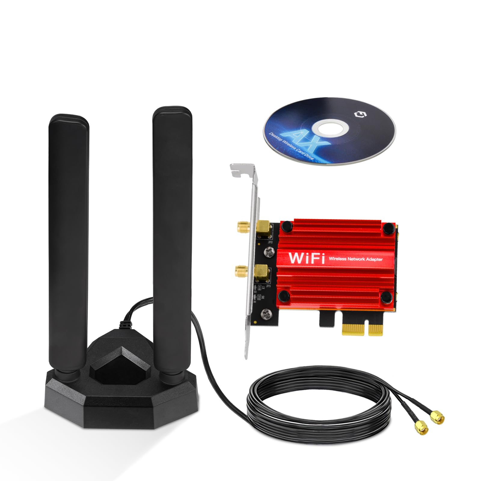 Eightwood WiFi 6E Intel AX210 PCIe Card | Tri-Band 5374Mbps Bluetooth 5.3