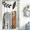 Abstract Boho Shower Curtain | Blue Gold Geometric Polyester