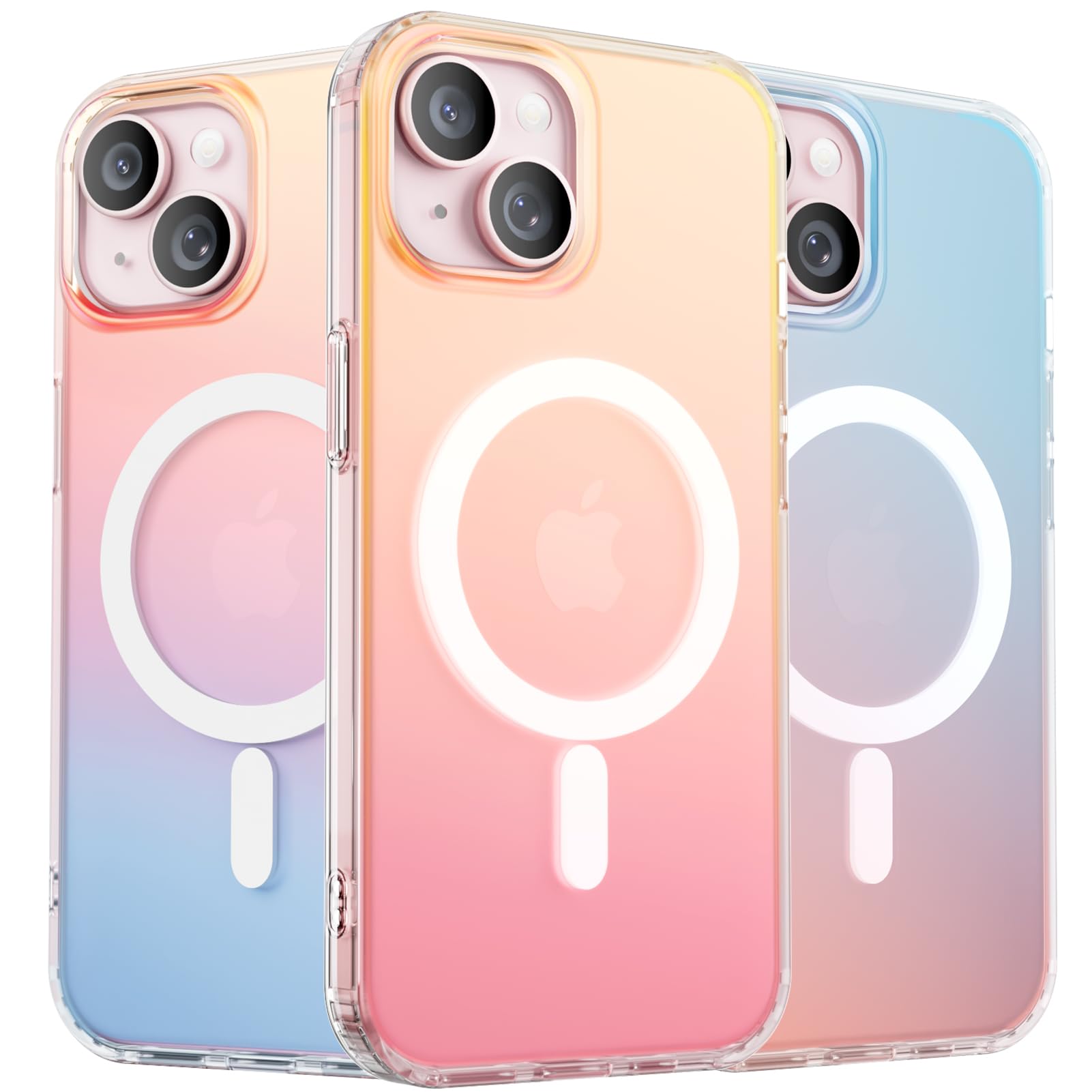 ORNARTO iPhone 15 MagSafe Case – Shockproof Iridescent Rainbow Cover
