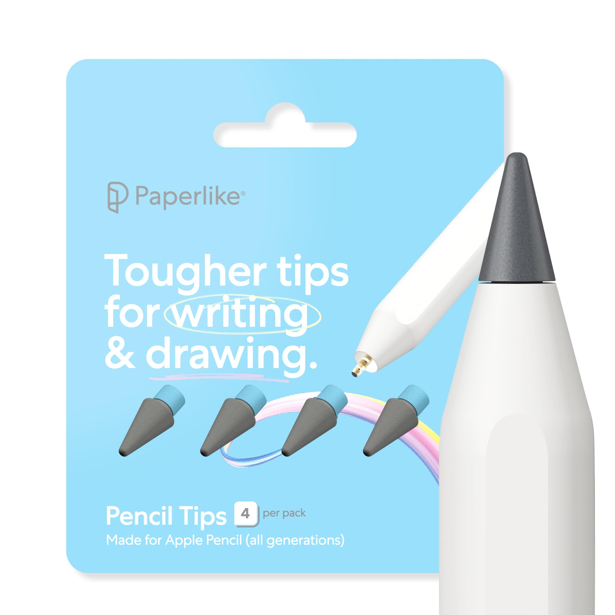 Paperlike Pencil Tips (4-Pack) for Apple Pencil 1st & 2nd Gen, Pro