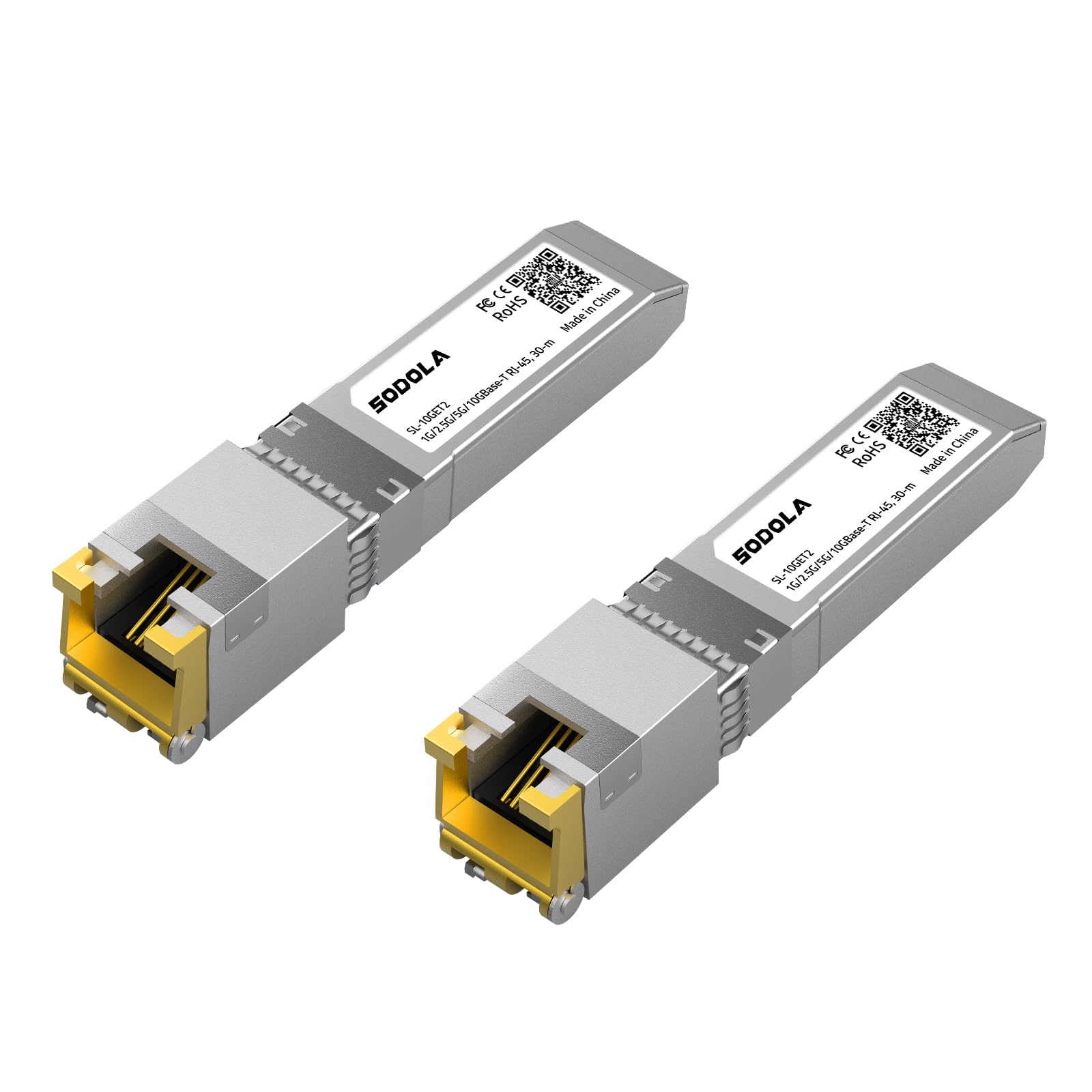10GBase-T RJ45 SFP+ Copper Transceiver Module - 2 Pack