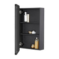 Fundin Matte Black Mirror Medicine Cabinet | Metal Framed - 38 x 65 cm