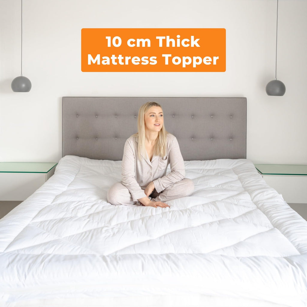 Caroline Shatuik Double Mattress Topper | 10cm Dual Layer Quilted