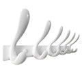 HONSKY 44cm Wall Mounted Coat Rack with 6 Doube Metal Hooks, White