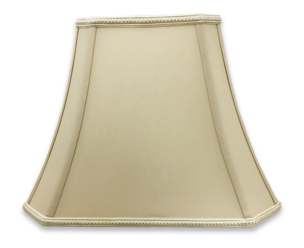 Royal Designs Rectangle Bell Cut Corner Shantung Silk Lamp Shade – Beige
