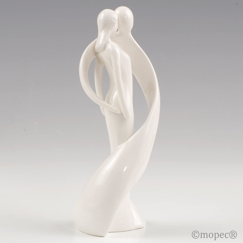 Mopec Porcelain Bride and Groom Wedding Figurine - White Cake Topper