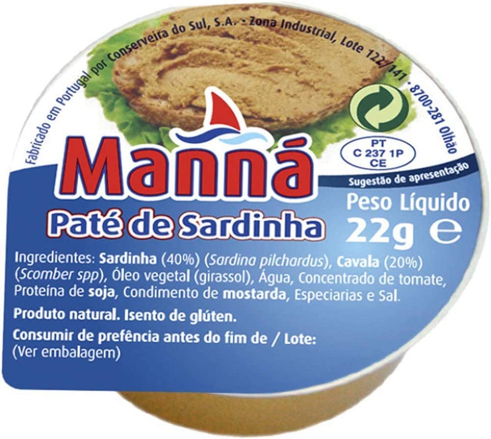Manná Sardine Paste – Traditional Portuguese Fish Spread, 24 x 22g