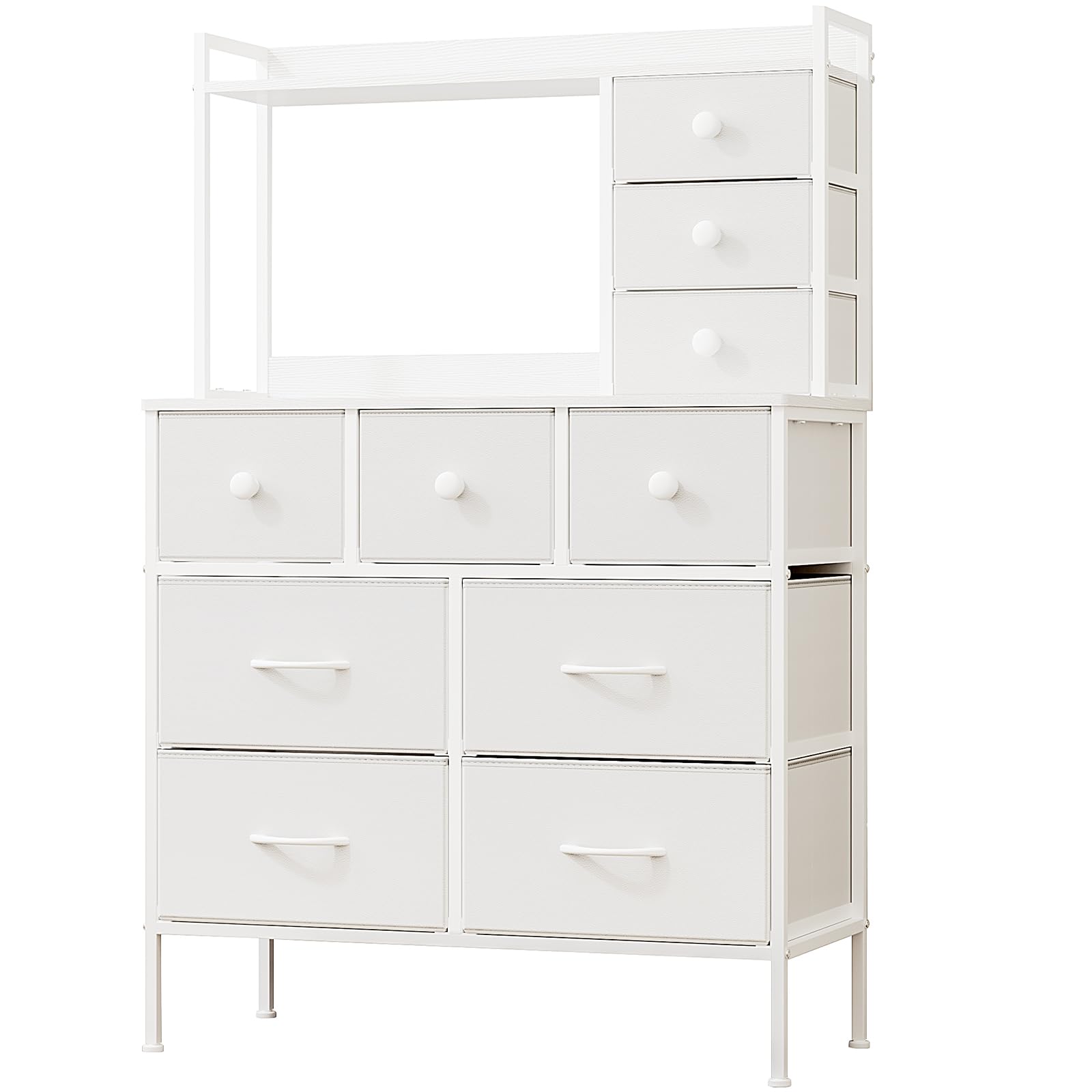 Mintnook 10 Drawer White Chest of Drawers – Large Fabric Dresser
