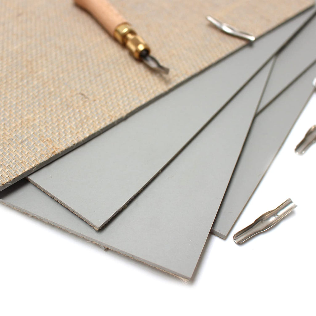 Artway Traditional Grey Lino Sheets for Printmaking - A2 Pack of 3