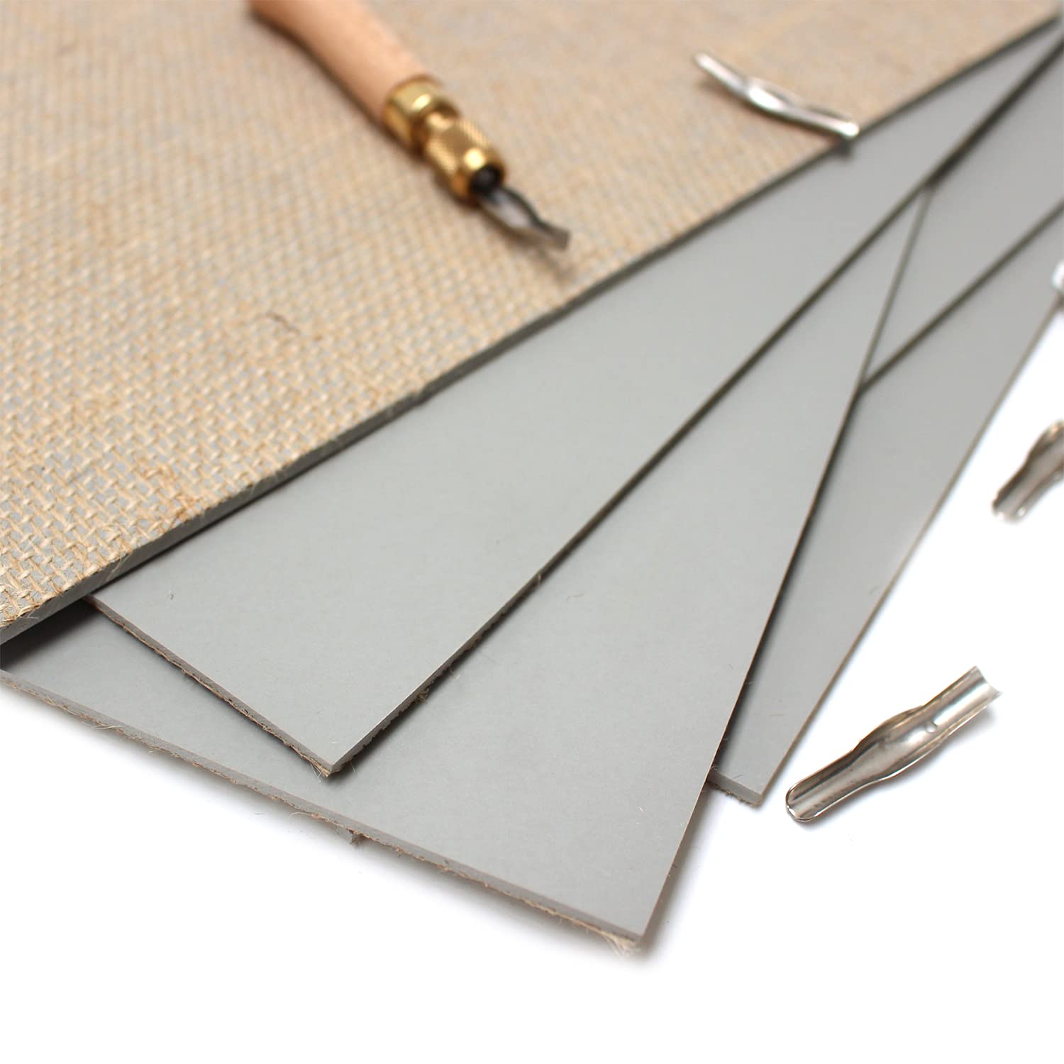 Artway Traditional Grey Lino Sheets for Printmaking - A2 Pack of 3