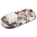 Calacatta Viola Marble Tray | Oval Stone Vanity Organizer
