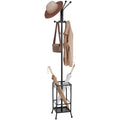 Yaheetech Metal Coat Rack Stand with Umbrella Holder & 8 Hooks, Black - image 1