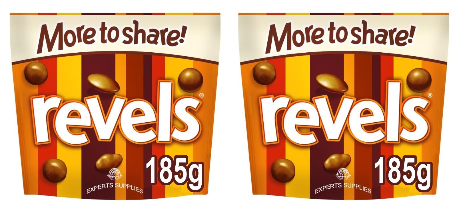 Revels Milk Chocolate Sharing Pouch - 185g Treat Bags (Pack of 2)