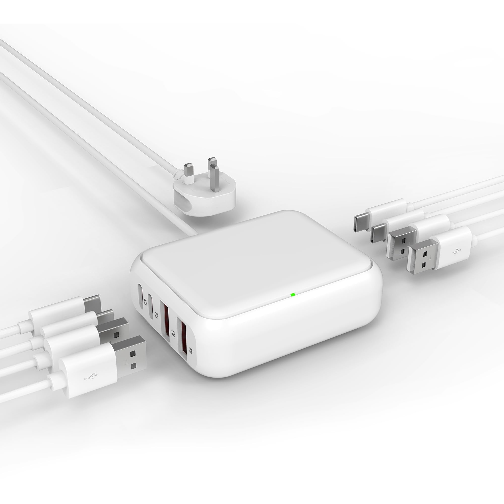Qurzou 40W 8-Port USB C Charging Station | PD Fast Charger Hub Dock