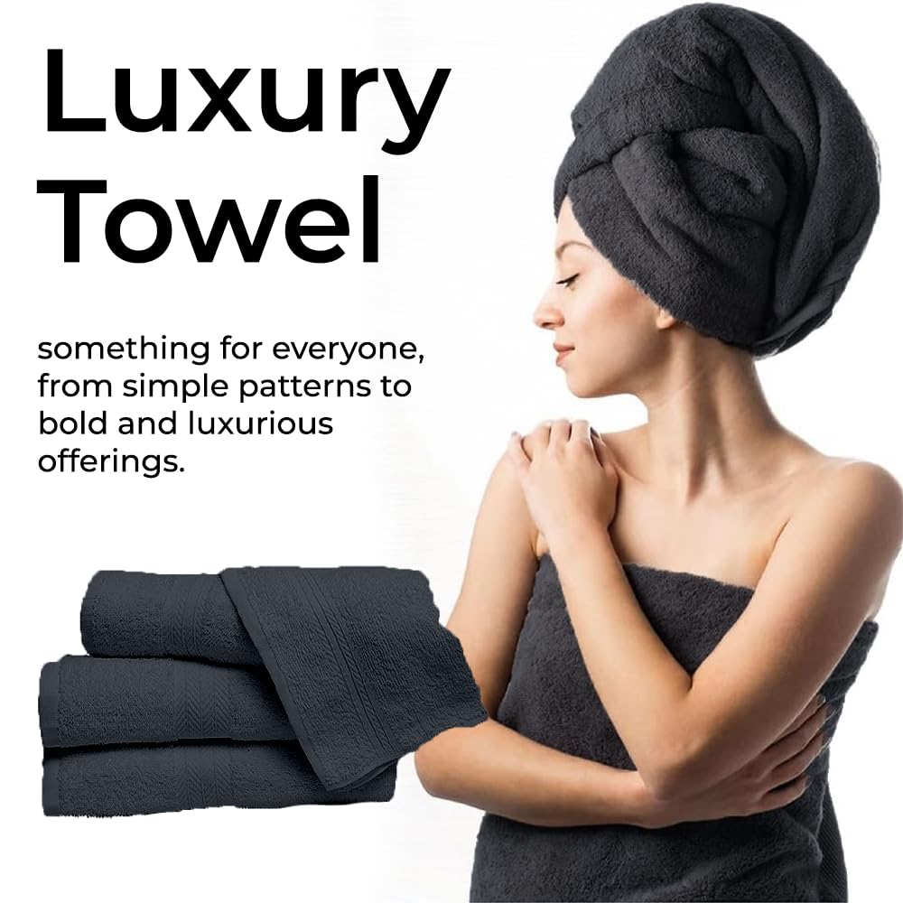 Dolce Vari 10-Piece 100% Egyptian Cotton Towel Set - Luxurious 500GSM Soft Towels, Highly Absorbent & Extra Large - 4 Face, 4 Hand, 2 Bath Towels - image 3