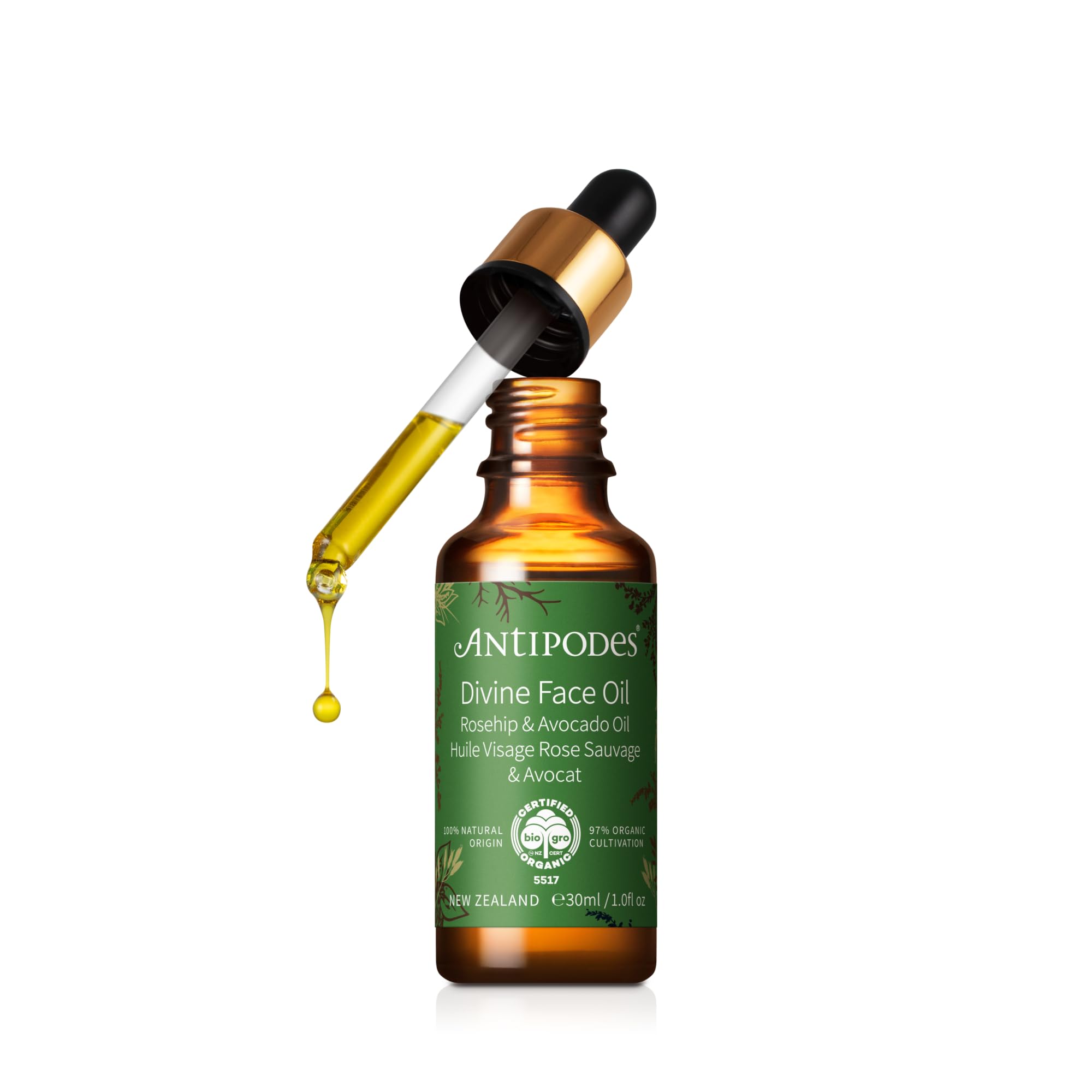 Antipodes Divine Face Oil – Organic Rosehip & Avocado Anti-Aging – 30ml