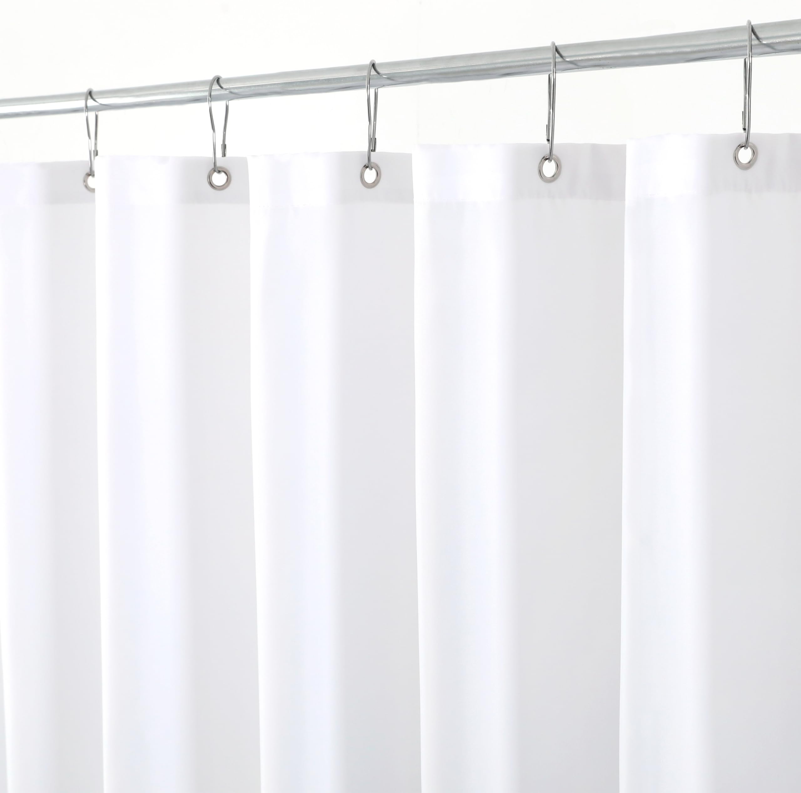 Biscaynebay Fabric Shower Curtain | White Hotel Quality 72x72 Liner
