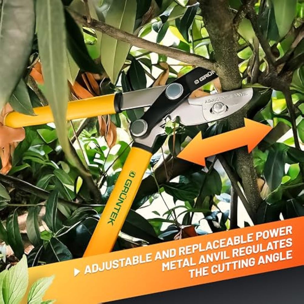 Grüntek Grizzly Anvil Pruning Loppers – 470mm Gear Drive Garden Shears