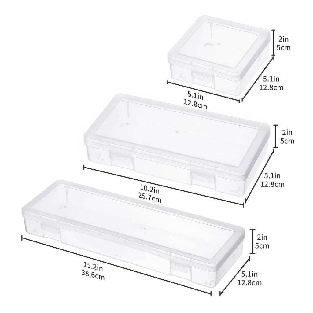 novelinks Stackable Plastic Clear Storage Box Containers with Latching Lid - Art Craft Supply Organizer Storage Containers for Pencil Box, Lego - image 3