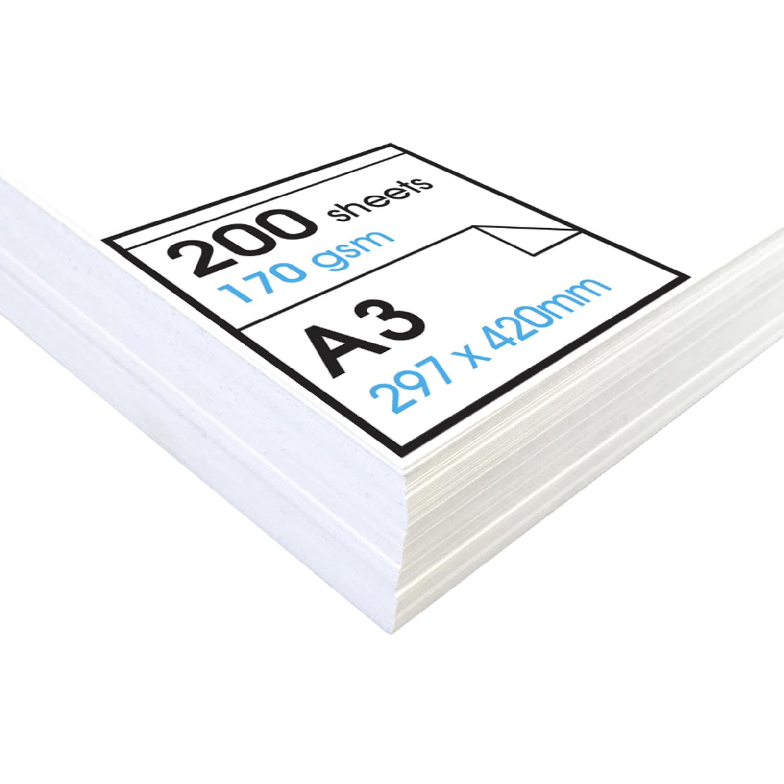 Artway Studio A3 Cartridge Paper - 170gsm Acid-Free Drawing Paper (200 Sheets)