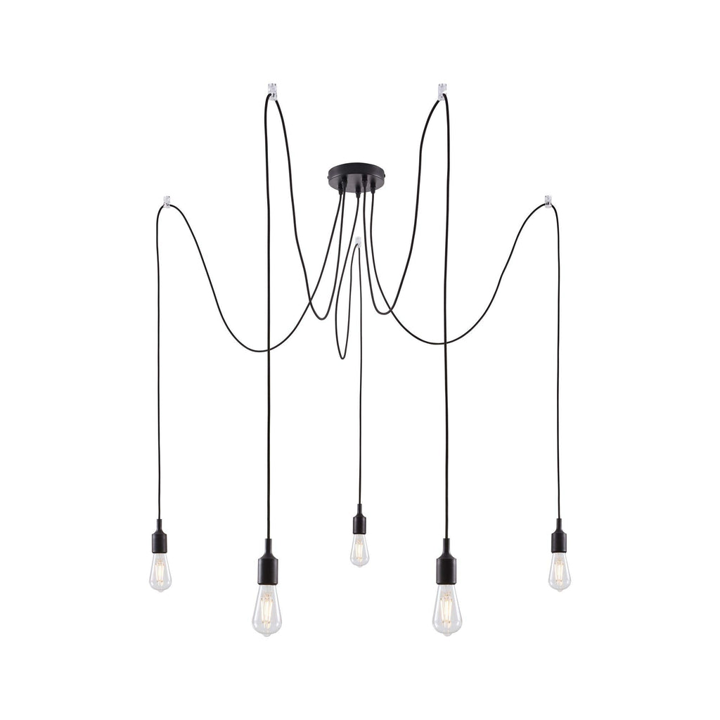 Paulmann Ketil Neordic 5-Lamp Sputnik Pendant Light – Black Metal E27