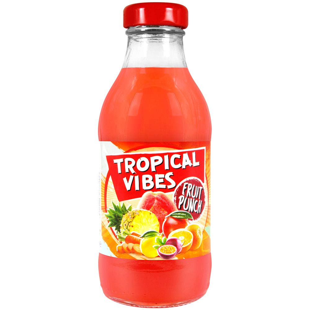 Tropical Vibes Fruit Punch Exotic Caribbean Juice Drink - 15 Pack