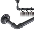 Harrms Industrial Curtain Pole | Matte Black Extendable Rod 81–180cm