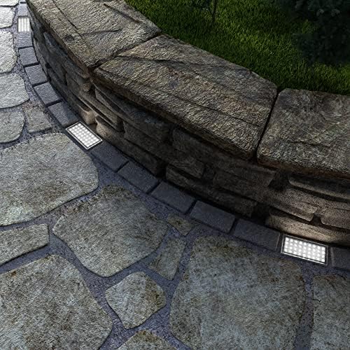 ledscom.de LED Paving Stone Outdoor Ground Light – 20x10cm Cool White 4-Pack