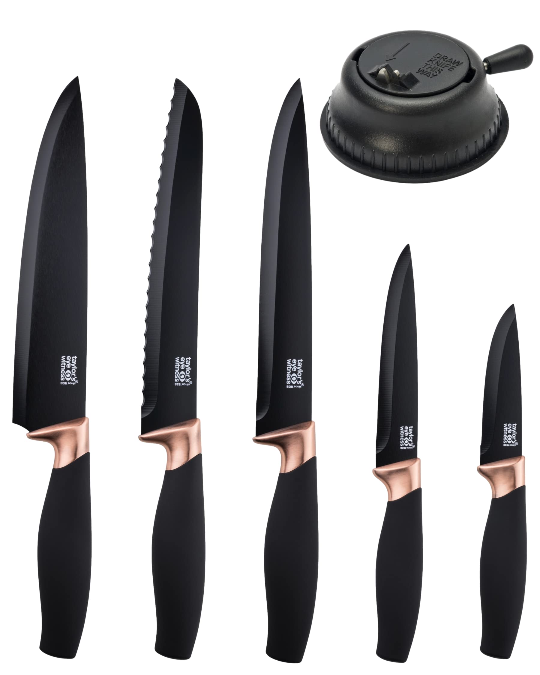 Taylor's Eye Witness Brooklyn 5-Piece Knife Set – Black Kitchen Knives