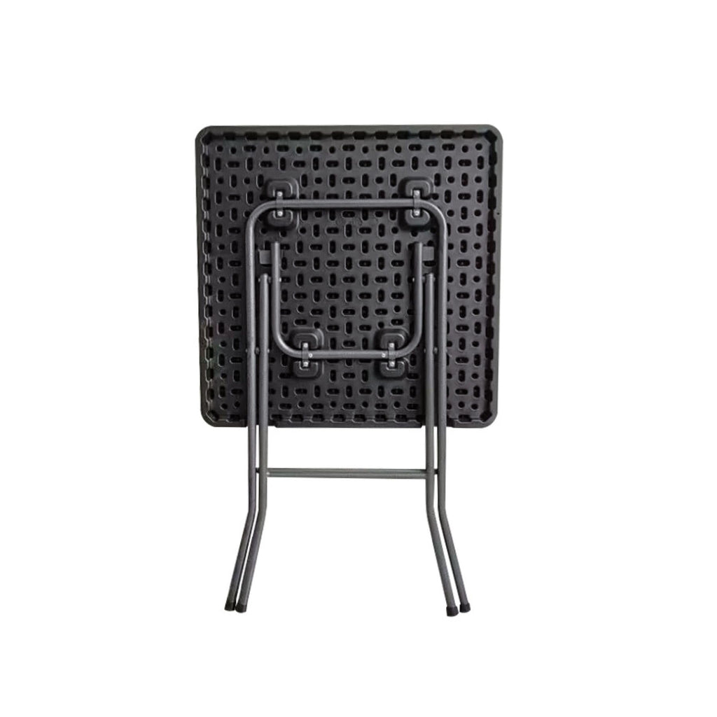 Home Source 3-Piece Folding Bistro Set | Black Steel & HDPE Patio Set