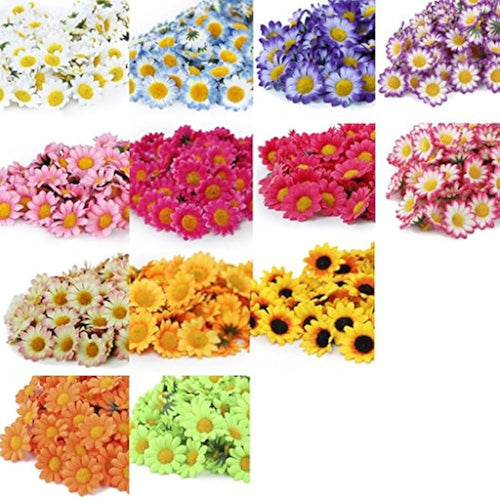 Jolof Store 100pcs Artificial Silk Gerbera Daisy Flower Heads - Dark Pink