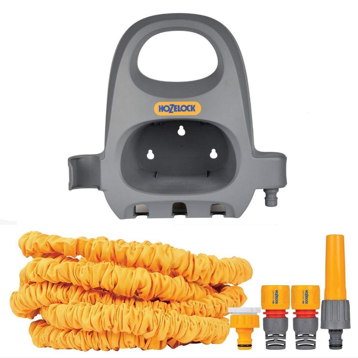 Hozelock Superhoze 15m Expandable Garden Hose with Wall Hanger