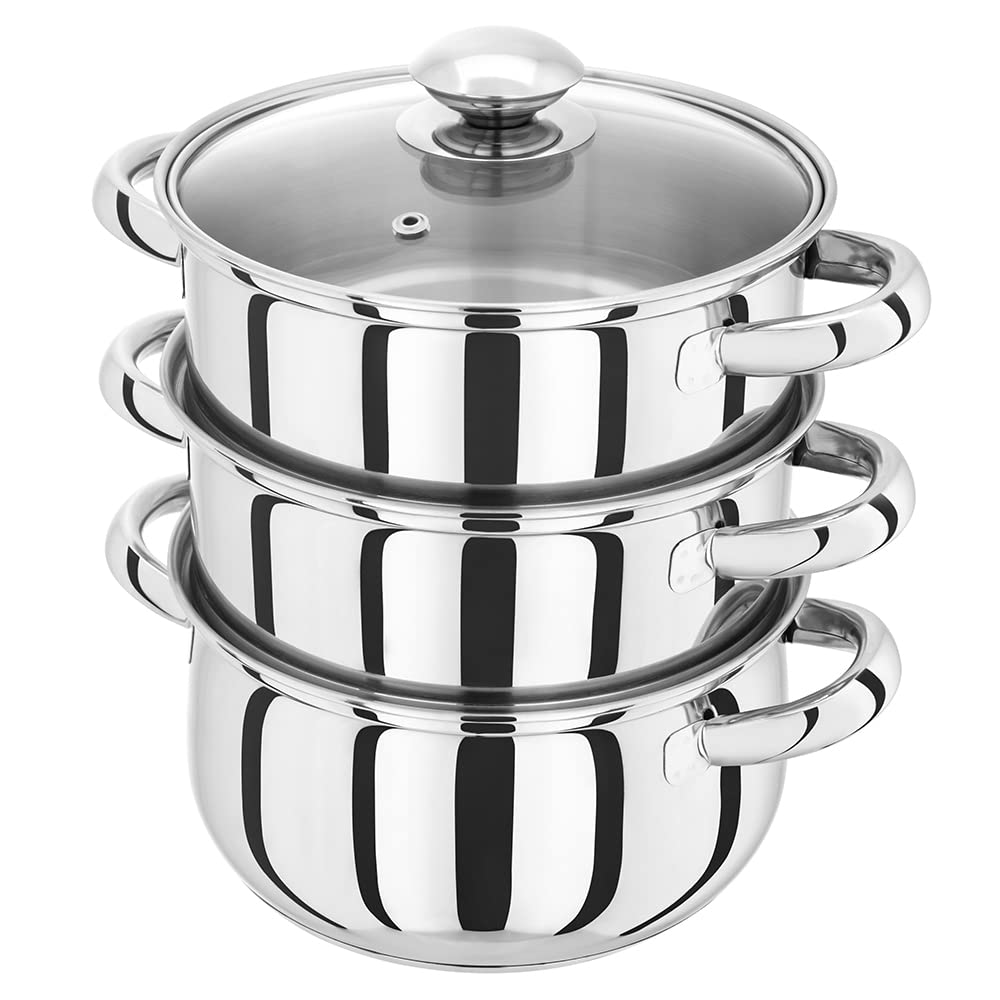 Judge Essentials 3 Tier Stainless Steel Steamer 18cm | Induction Ready