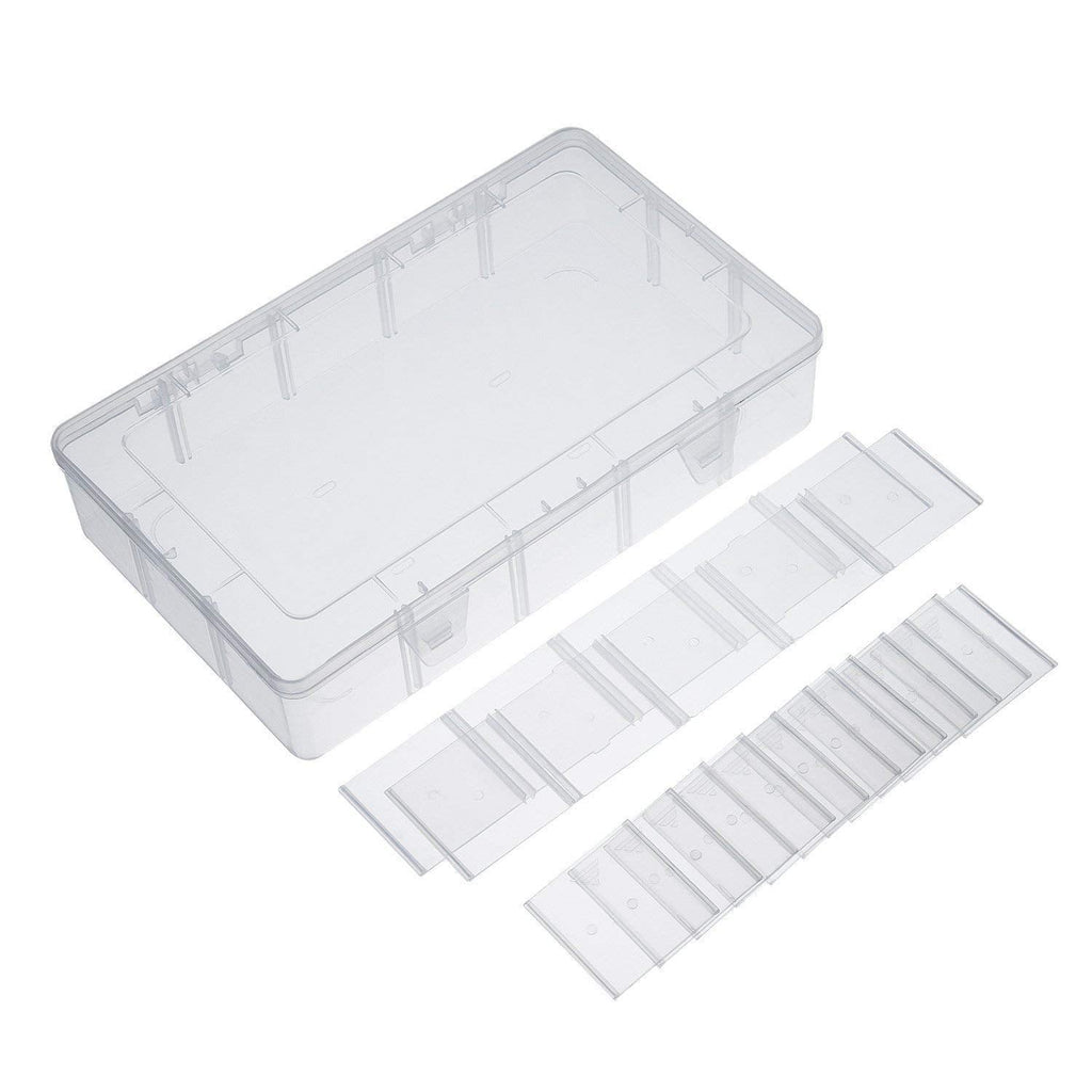 easybuy 15-Compartment Crafts Storage Box, Clear Adjustable Jewelry Bead Organizer Box Storage Container Case - image 2