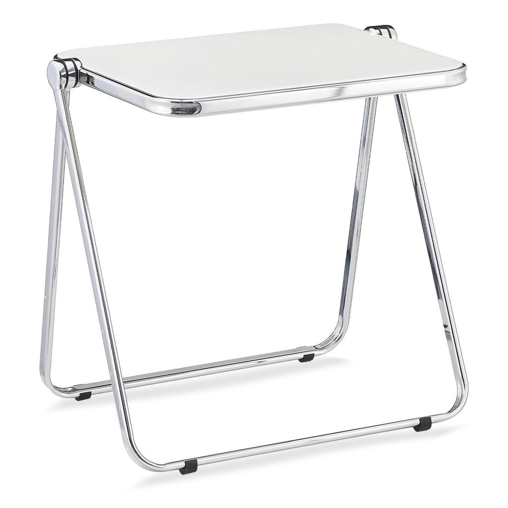 KAIHAOWIN Folding TV Tray Table Clear Acrylic Foldable Table No Assembly Required Tiny Desk for Home Office Side Table Small Computer Desk for Small
