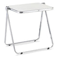 KAIHAOWIN Folding TV Tray Table Clear Acrylic Foldable Table No Assembly Required Tiny Desk for Home Office Side Table Small Computer Desk for Small