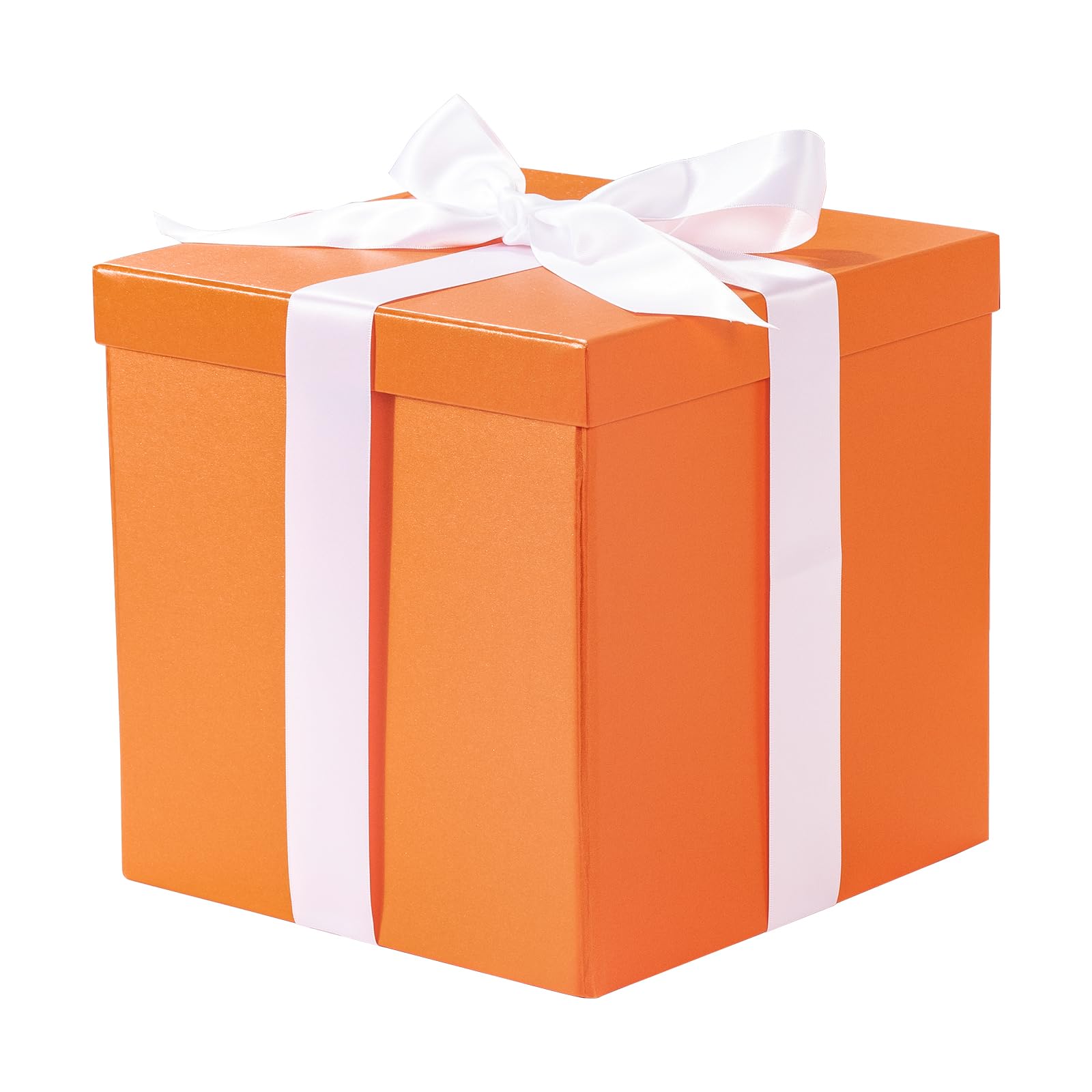 RUSPEPA Orange Collapsible Gift Box with Lid and Ribbon – 23x23x23 cm