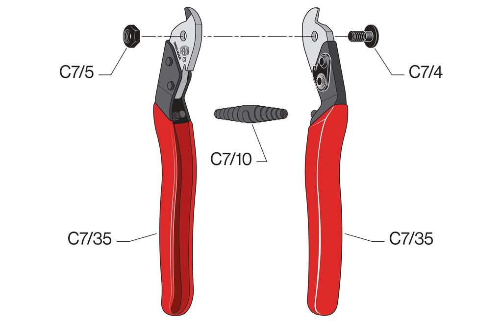 Felco C7 One-Handed Wire Cutter | 7mm Triangular Cable Cutting Tool