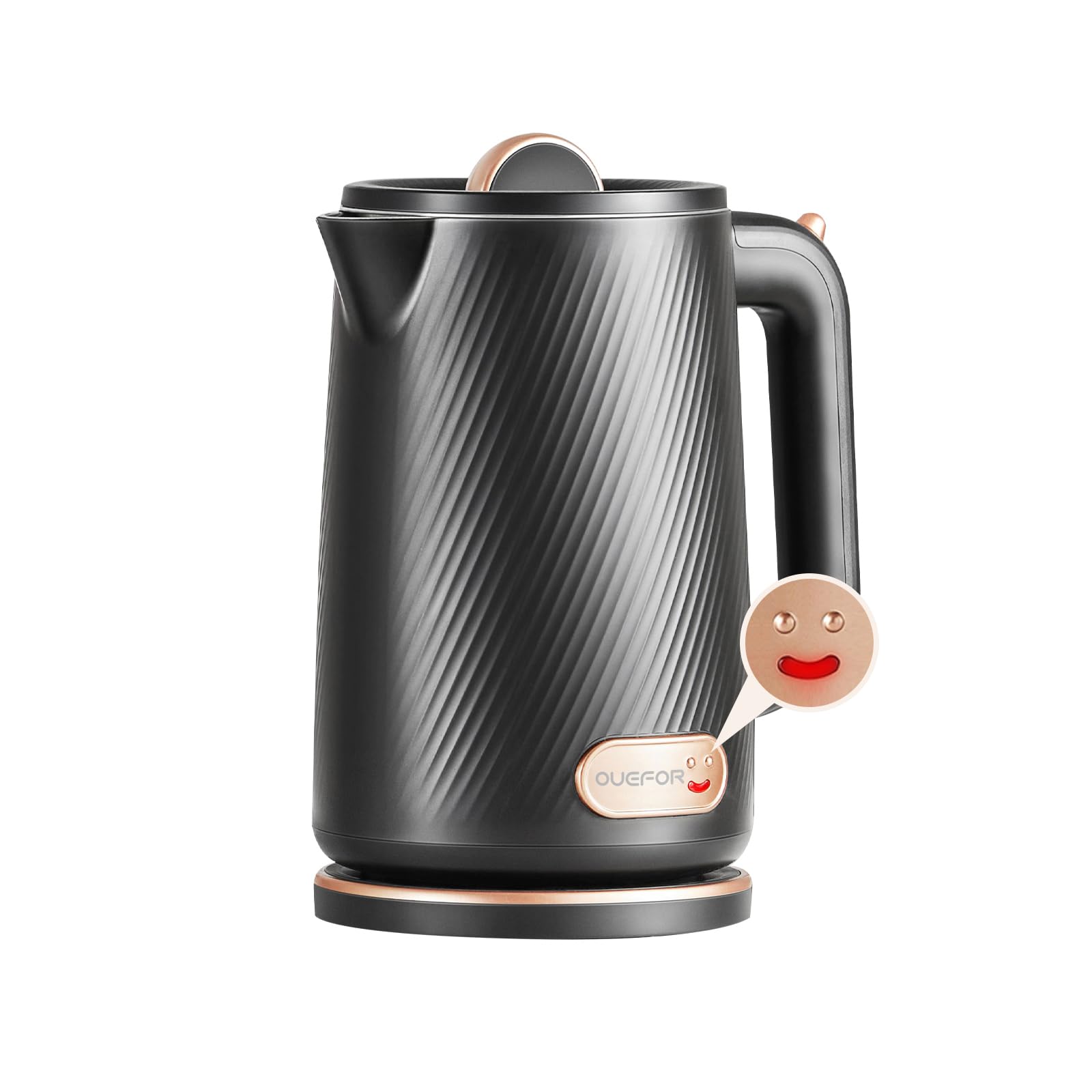 OUEFOR 1.8L Electric Kettle – 1800W Fast Boiling Stainless Steel
